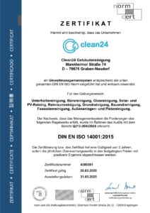 Clean24_dt_14001 Zertifikat ISO 14001